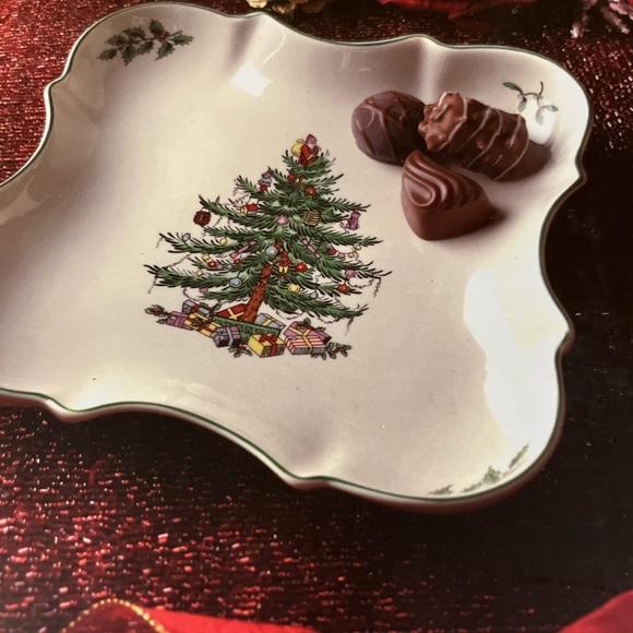 712. NIB SPODE CHRISTMAS TREE DEVONIA TRAY - Picture 3 of 7
